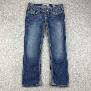 Buckle BKE Stella Jeans Womens 29 Cropped Contrast Stitch Western Rock Dk-Med
